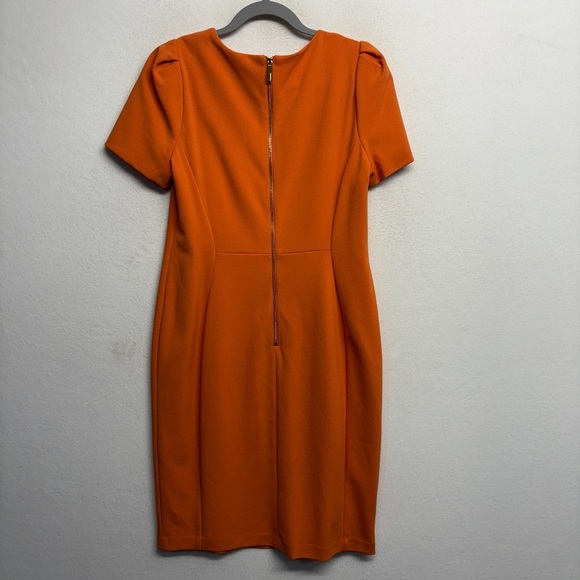 Calvin Klein Faux Suede Orange Pencil Dress 12 Cap
Sleeve midi Sheath - Picture 2 of 8